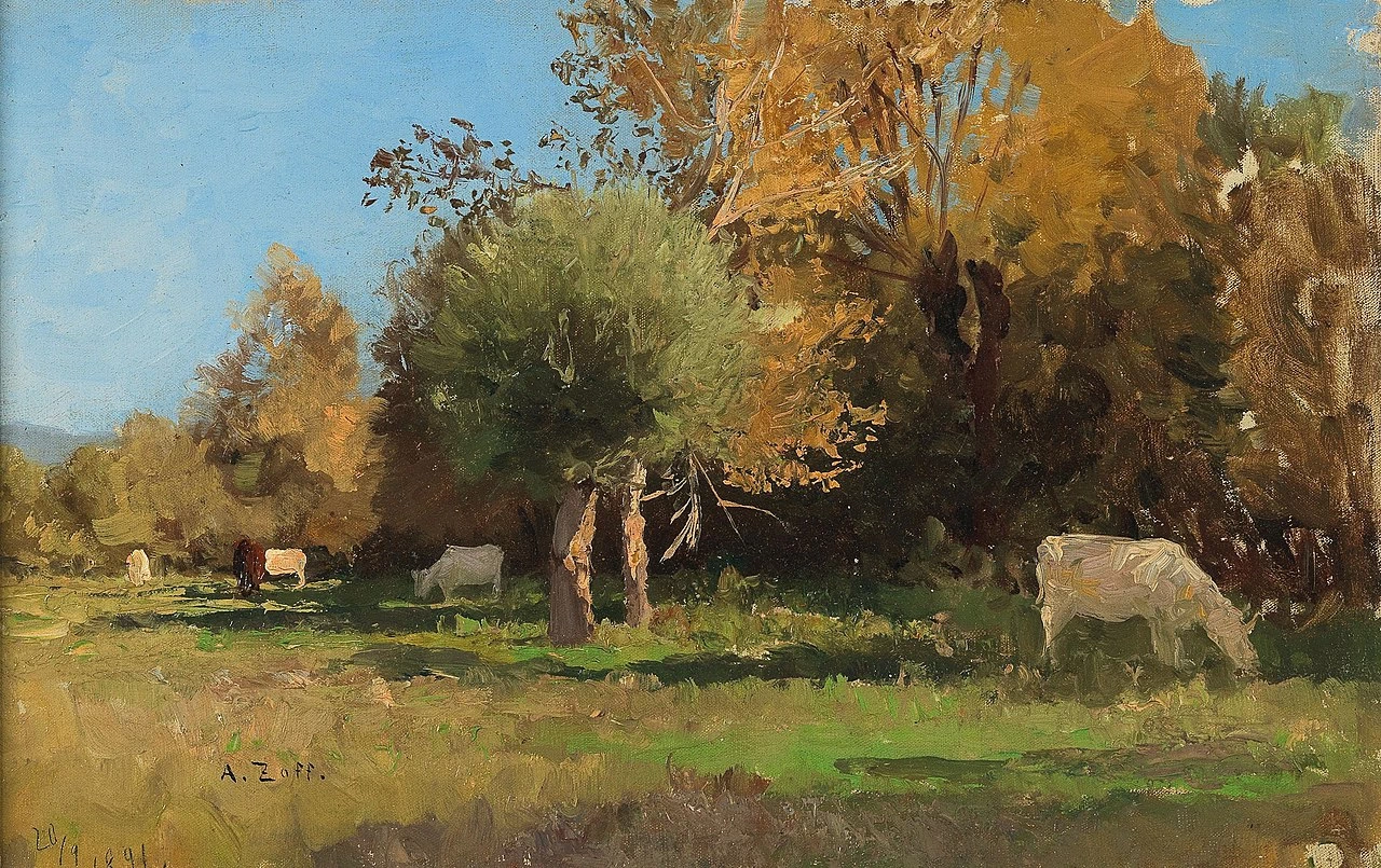 Mucche al pascolo vicino a Langenpreising